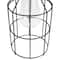 9.5" Black Outdoor Geometric Hanging Solar Lantern with Handle Outdoor Décor